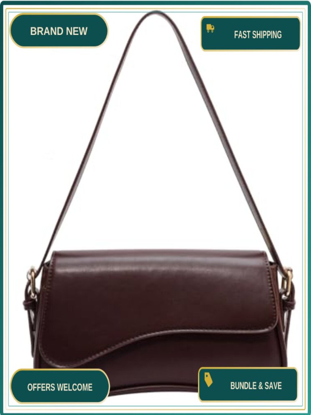 PU Leather Hobo Shoulder Bag Crossbody Vegan Y2K Retro Clutch Purse